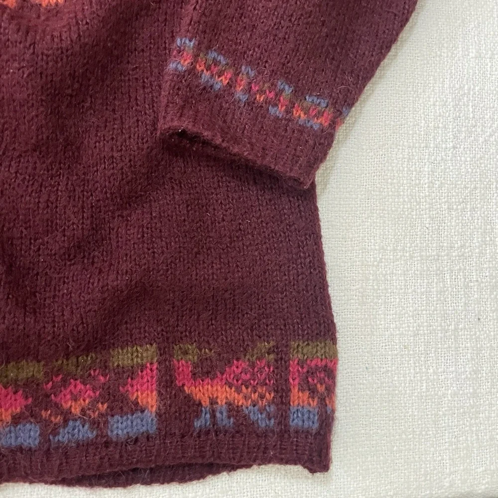 United Colors of Benetton Wool Knit Nordic Pattern‎ Sweater Size 48 Italy Warm